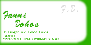 fanni dohos business card